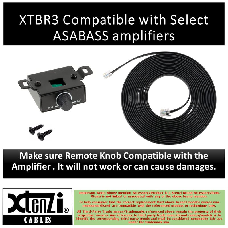 Xtenzi Amplifier Replacement Bass Knob Control Remote XTBR3 Compatible with Select Powerbass ASABASS - Image 2